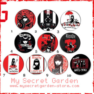 Emily The Strange - Pinback Button Badge Set 1a, 1b or 1c ( or Hair Ties / 4.4 cm Badge / Magnet / Keychain Set )